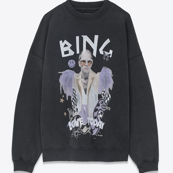 Anine Bing Sweaters - 🖤💜Anine Bing Elton John Harvey Crew sweatshirt. size small.